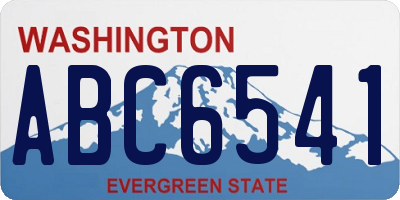 WA license plate ABC6541