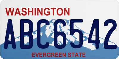 WA license plate ABC6542
