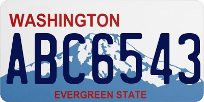 WA license plate ABC6543