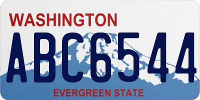 WA license plate ABC6544