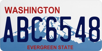 WA license plate ABC6548