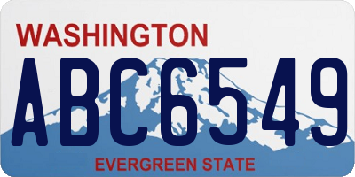 WA license plate ABC6549