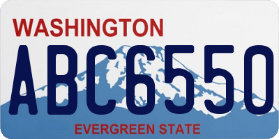 WA license plate ABC6550