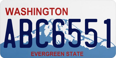 WA license plate ABC6551