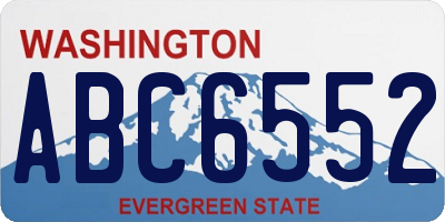 WA license plate ABC6552