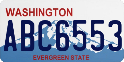 WA license plate ABC6553