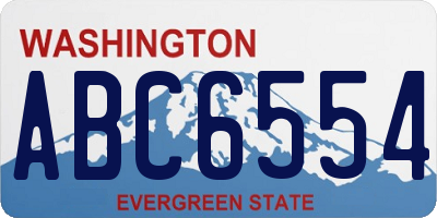 WA license plate ABC6554
