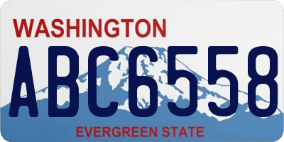 WA license plate ABC6558