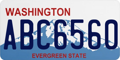WA license plate ABC6560