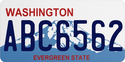 WA license plate ABC6562