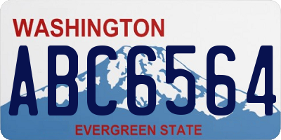 WA license plate ABC6564
