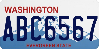 WA license plate ABC6567