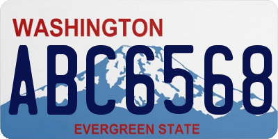 WA license plate ABC6568