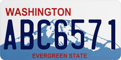 WA license plate ABC6571
