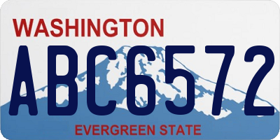 WA license plate ABC6572
