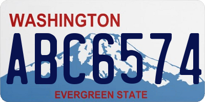 WA license plate ABC6574