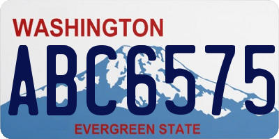 WA license plate ABC6575