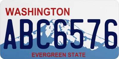 WA license plate ABC6576