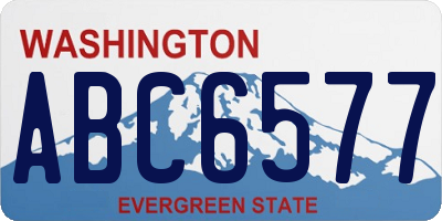 WA license plate ABC6577