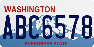 WA license plate ABC6578