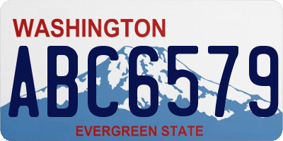 WA license plate ABC6579