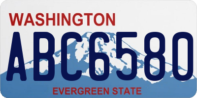 WA license plate ABC6580