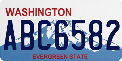 WA license plate ABC6582