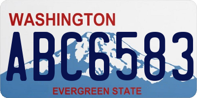WA license plate ABC6583