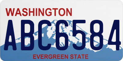 WA license plate ABC6584