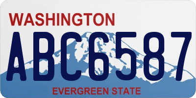 WA license plate ABC6587