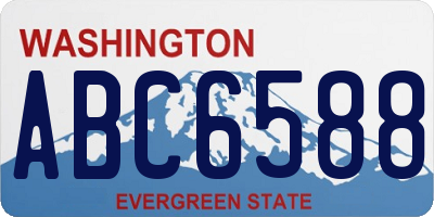 WA license plate ABC6588