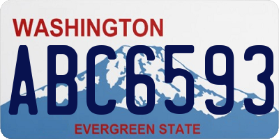 WA license plate ABC6593