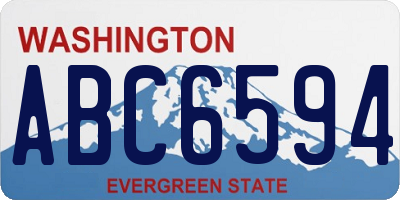 WA license plate ABC6594