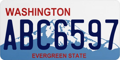 WA license plate ABC6597