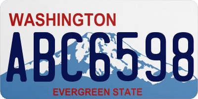 WA license plate ABC6598