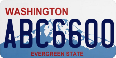 WA license plate ABC6600