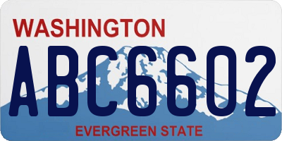 WA license plate ABC6602