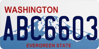WA license plate ABC6603