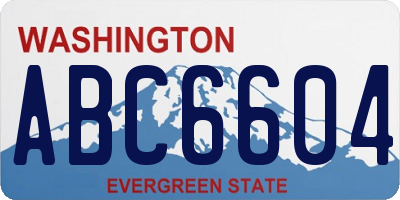 WA license plate ABC6604