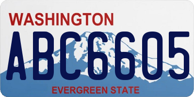 WA license plate ABC6605