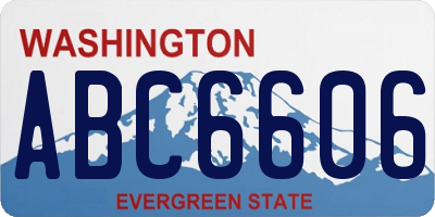 WA license plate ABC6606