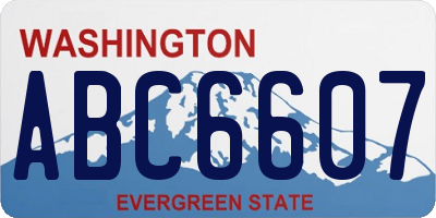 WA license plate ABC6607