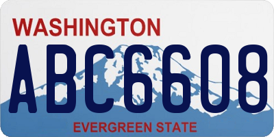 WA license plate ABC6608