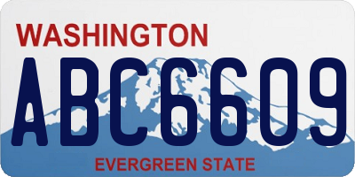 WA license plate ABC6609