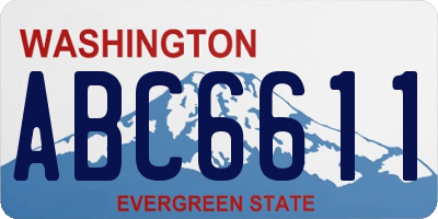 WA license plate ABC6611