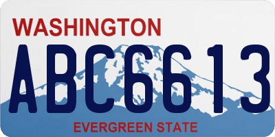 WA license plate ABC6613