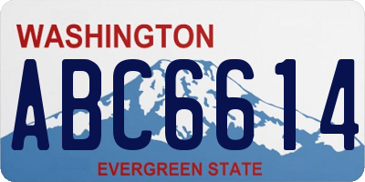 WA license plate ABC6614