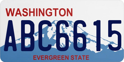 WA license plate ABC6615