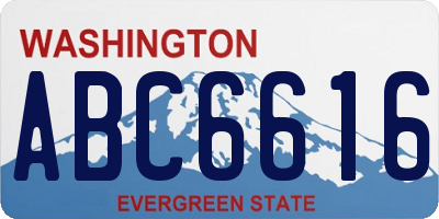 WA license plate ABC6616