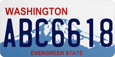 WA license plate ABC6618